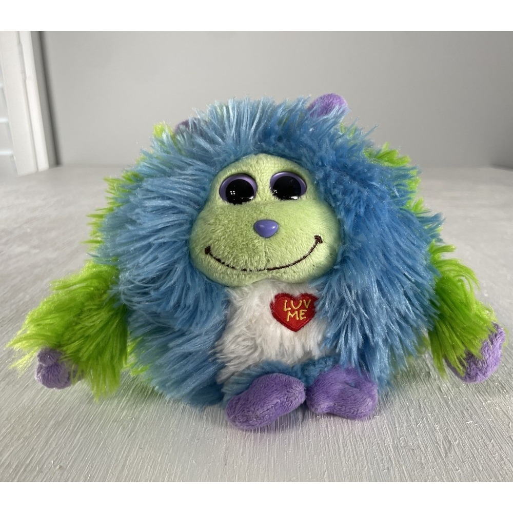 Ty Monstaz Collection BENNY Plush LUV‎ ME  Blue Green Purple Monster Stuffed